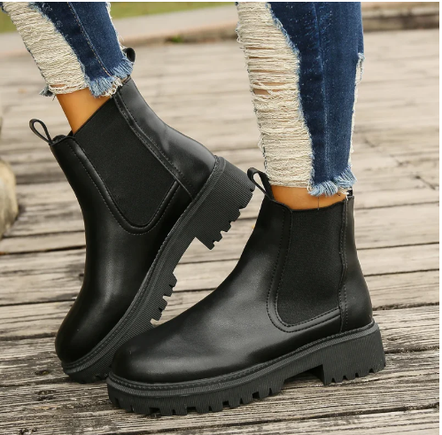 Dames Chelsea Boots van Leer met Treklussen